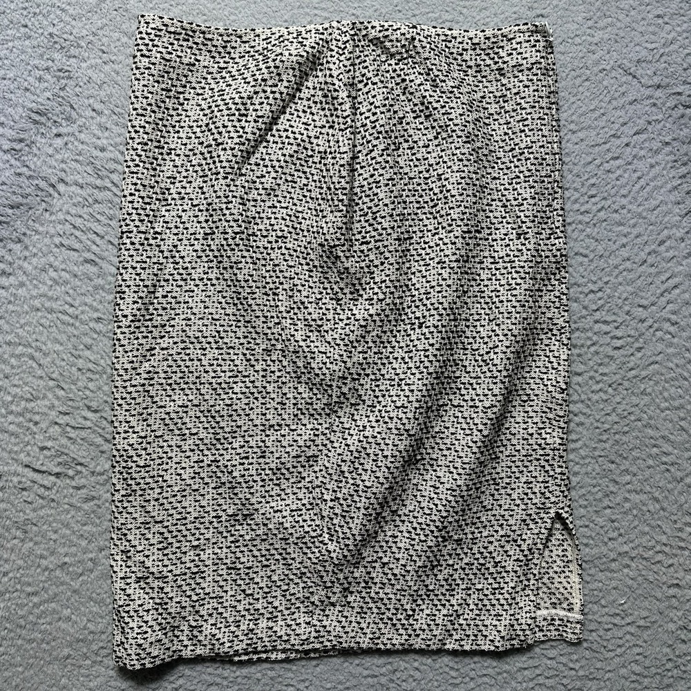 St John Professional Wool Blend Knit Pencil Black Skirt‎ Pull On Size 4 Academia